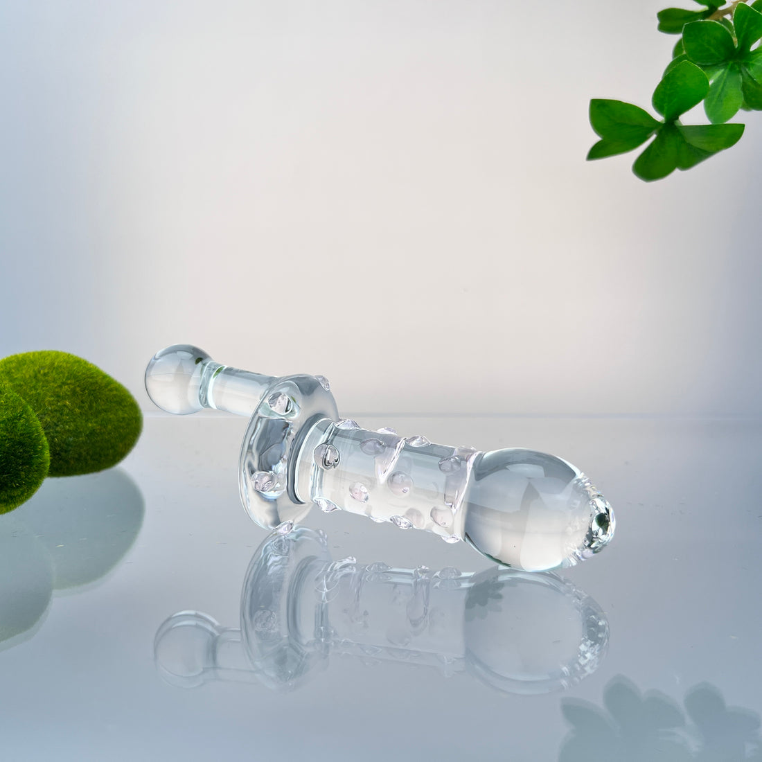 Sensual Glass Juicer with Crank Handle G-spot Massager Anal Butt Plug Sex Toys for Women Couples