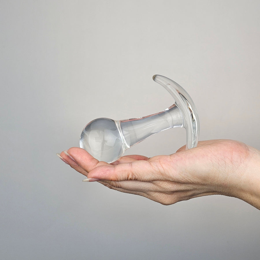 Sensual Glass Wearable Anal Butt Plug Beginner Anal Training Sex Toys